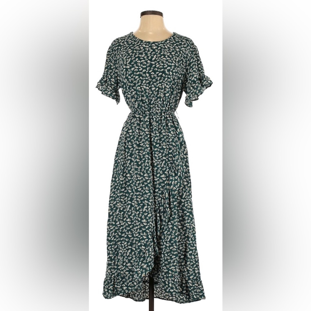 Green Floral Midi Dress